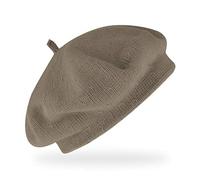 fiebig Feinstrickbaske mit Zipfel | Barett in OneSize aus Baumwolle | Leichte Wollbaske in vielen Farben (One Size, Taupe)