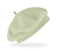 fiebig Feinstrickbaske mit Zipfel | Barett in OneSize aus Baumwolle | Leichte Wollbaske in vielen Farben (One Size, Lindgrün)