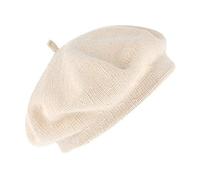 fiebig Feinstrickbaske mit Zipfel | Barett in OneSize aus Baumwolle | Leichte Wollbaske in vielen Farben (One Size, Natur)