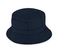 fiebig Fischerhut aus Baumwolle | Unisex Outdoorhut mit Taschen & Reißverschlussfach | Bucket Hat in vielen Farben & Größen (57-M, Marineblau)