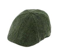 fiebig Flatcap aus Wolle | 6-Panel Cap mit elastischem Verschluss (61-XL, olivgrün)