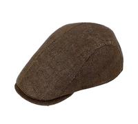 fiebig Flatcap Jute | Schirmmütze aus Naturfaser | Nachhaltige Bakerboy (55-S, Braun)