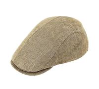 fiebig Flatcap Jute | Schirmmütze aus Naturfaser | Nachhaltige Bakerboy (57-M, Beige)