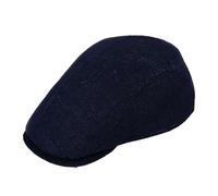 fiebig Flatcap Jute | Schirmmütze aus Naturfaser | Nachhaltige Bakerboy (59-L, Marineblau)