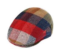 fiebig Flatcap mit Karo Patches | Wollmix Schirmmütze aus Schurwolle | Newsboy Cap mit Schirm