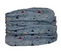 fiebig Funktionstuch | Elastisches Halstuch für Kinder in Größe 47 x 35 cm | Schlauchschal für verschiedene Tragevarianten (One Size, Bleu-Schiffe)