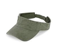 fiebig Juno Visor mit Klettverschuss | One Size Sommercap in vielen Farben aus 100% Baumwolle | Unisex Sommerkappe mit verstellbarem Innenband (One Size, Olivgrün-Washed)