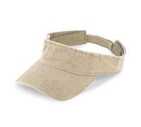 fiebig Juno Visor mit Klettverschuss | One Size Sommercap in vielen Farben aus 100% Baumwolle | Unisex Sommerkappe mit verstellbarem Innenband (One Size, Beige-Washed)