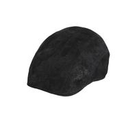 fiebig Kilian Flatcap Pigskin mit Baumwollfutter | Schirmmütze aus Leder für das ganze Jahr | Lederkappe mit Schirm (63-XXL, Schwarz)