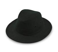 fiebig Milton Traveller Hut aus Waxed Cotton | Crushable Outdoorhut mit Metallösen Luftlöchern | Regenhut mit Futter Made in EU (57-M, Olivgrün)