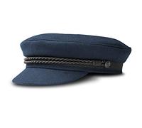 fiebig Original Elbsegler Mütze | Klassische gefütterte Kapitänsmütze mit Kordel, Visor und Ankerknöpfen (57-M, blau)