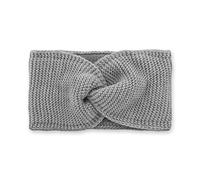 fiebig Stirnband in Strick & vorne verknotet | Strick Kopfband aus Wollmix | Angenehmes Material mit Fleeceinnenfutter | Made in Europe (Hellgrau)