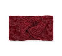 fiebig Stirnband in Strick & vorne verknotet | Strick Kopfband aus Wollmix | Angenehmes Material mit Fleeceinnenfutter | Made in Europe (Bordeaux)