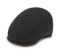 fiebig Sula Flatcap | Schirmmütze aus 100% Schurwolle | Hochwertige Gatsby Kappe Made in Italy (54-S, Anthrazit)