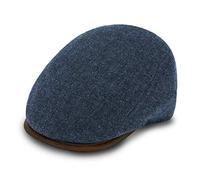 fiebig Sula Flatcap | Schirmmütze aus 100% Schurwolle | Hochwertige Gatsby Kappe Made in Italy (57-M, Jeansblau)