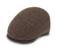 fiebig Sula Flatcap | Schirmmütze aus 100% Schurwolle | Hochwertige Gatsby Kappe Made in Italy (61-XL, Taupe)