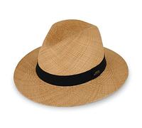 fiebig Traveller Panamahut mit Ripsband | Hochwertiger Sommerhut mit verstellbarem Innenband | Natur Sonnenhut mit breiter Krempe (61-XL, Cognac)