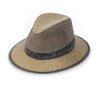 fiebig Travellerhut in Washed Cotton | Unisex Outdoorhut mit Waschung & Belüftung | Stabiler Stoffhut in Multicolour(60-XL, Beige)