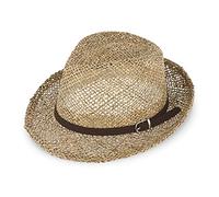 fiebig Trilby Seegras für Damen & Herren | Sonnenhut aus 100% Stroh | Sommerhut mit Kunstlederband in vielen Größen (61-XL)