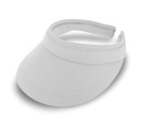 fiebig Visor | Schattenspender für das Gesicht | Clipvisor in One Size | In vielen Farben aus 100% Baumwolle | Sommerkappe mit Frotteeband Innenfutter | Sonnenschutz Schirmcap (weiß)