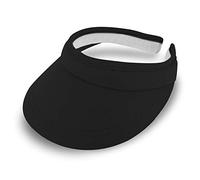 fiebig Visor | Schattenspender für das Gesicht | Clipvisor in One Size | In vielen Farben aus 100% Baumwolle | Sommerkappe mit Frotteeband Innenfutter | Sonnenschutz Schirmcap (schwarz)