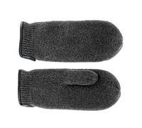 fiebig Walkfäustling mit Ledersaum | Fausthandschuh aus gewalkter Wolle für Damen & Herren | Schurwollfäustling in vielen Farben (9-L, Anthrazit)