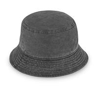 fiebig Washed Cotton Bucket Hat | Unisex Outdoorhut mit zweifarbiger Waschung | Fischerhut aus Baumwolle in vielen Farben & Größen (56-M, Anthrazit)