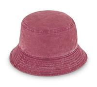 fiebig Washed Cotton Bucket Hat | Unisex Outdoorhut mit zweifarbiger Waschung | Fischerhut aus Baumwolle in vielen Farben & Größen (60-XL, Burgundy)