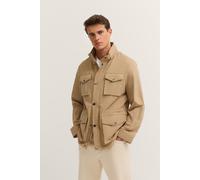 Fieldjacket BUGATTI "Regular Fit", Herren, Gr. 54, 40, beige, 100% Polyester, unifarben, casual, regular fit, Langarm Manschette, Jacken, mit Stretch & Stehkragen (43737058-54) 40, beige