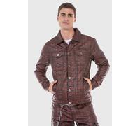 Fieldjacket CIPO & BAXX "Jacket", Herren, Gr. XXL, rot, Jersey, 63% Baumwolle, 30% Polyester, 5% Polyurethan, 2% Elasthan, kariert, figurumspielend normal, Jacken, in Jeansoptik (52289811-XXL) rot