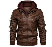 Fieldjacket Herren Winter Bomberjacke Lederjacke mit Kapuze,Kanpola Vintage Warme Pilotenjacke GroßE GrößE Freizeitjacke