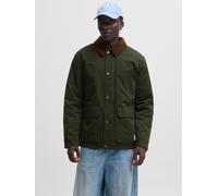 Fieldjacket JACK & JONES "JORNORREBRO PADDED BARN JACKET SN", Herren, Gr. L, grün (rosin), Web, Obermaterial: 100% Polyester, unifarben, normal, ohne Ausschnitt, Bündchen mit Druckknopf, Jacken, Kunst