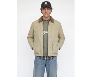 Fieldjacket JACK & JONES "JORNORREBRO PADDED BARN JACKET SN", Herren, Gr. M, beige (crockery), Web, Obermaterial: 100% Polyester, unifarben, normal, ohne Ausschnitt, Bündchen mit Druckknopf, Jacken, K