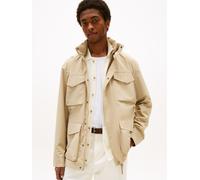 Fieldjacket TOMMY HILFIGER "PACKABLE FIELD JACKET", Herren, Gr. M, grün (sandalwood), Web, Obermaterial: 100% Polyester, regular fit, Manschette, Jacken, Winterjacke, Outdoorjacke Kapuze im Kragen ver