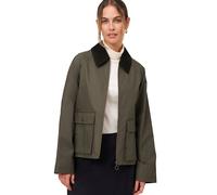 Fieldjacket ZERO "Damen beschichtet mit Cordkragen", Damen, Gr. 42, deep forest night, Web, Obermaterial: 100% Baumwolle, beschichtet, figurumspielend, Jacken (92902656-42) deep forest night
