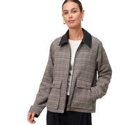 Fieldjacket ZERO "Damen kariert mit Klappentaschen", Damen, Gr. 38, beigebraun, Web, Obermaterial: 84% Polyester, 12% Wolle, 2% Polyacryl, 1% Viskose, 1% Polyamid, kariert, figurbetont, Jacken (386159