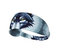 Fierce Wolf Head Elastic Exercise Headband, Fitness Exercise Yoga Cycling Headband, Outdoor Sports Elastic Sweat-Absorbing Headband,