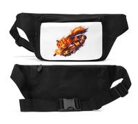 Fiery Fox Leaping Through Outer Space Unisex Hüfttasche Schwarz