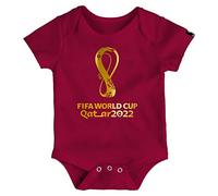 FIFA Unisex Baby Offizieller World Cup 2022 Logo Body Babystrampler, burgunderfarben, 12 Monate