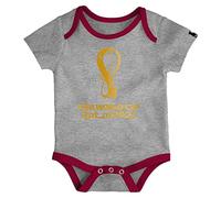 FIFA Unisex Baby Offizieller World Cup 2022 Logo Body Babystrampler, grau meliert, 24 Monate