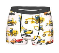 fifbird Cartoon Machinery Bagger Herren-Unterwäsche, Boxershorts, atmungsaktiv, Stretch, Boxershorts, Siehe Abbildung, XL