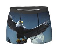 fifbird Herren Boxer Adler unter den Sternen Bedruckter Slip aus weichem Stoff Unterwäsche Unterhose mit elastischem Gürtel, Schwarz , M