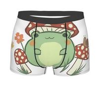 fifbird Herren Boxer Kawaii Frosch mit Pilzhut Weiche Unterhose Slip Shorts Unterwäsche für Männer, mehrfarbig, XL