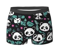 fifbird Herren Boxer Panda Cute Face Slip, atmungsaktiv und leicht, geeignet für den täglichen Gebrauch, Unterwäsche Unterhose mit elastischem Gürtel, Schwarz , L