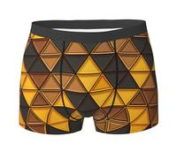 fifbird Herren-Boxershorts, atmungsaktiv, für gelb-braune Dreiecke, bequem, weich, Unterhose mit elastischem Gürtel, Schwarz , S