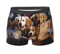 fifbird Herren-Boxershorts, atmungsaktiv, für Hundekörbe und Hunde, bequem, weich, Unterhose mit elastischem Gürtel, Schwarz , L