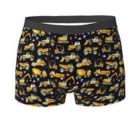 fifbird Herren-Boxershorts, Baustellen-Trucks-Muster mit elastischem Bund, Slips für Herren, Bauwagen, L