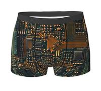 fifbird Herren-Boxershorts, bedruckte Unterhose mit elastischem Gürtel, Schwarz , XL