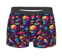 fifbird Herren-Boxershorts, bunt, Totenkopf-Design, Retro-Slip, Unterhose mit elastischem Gürtel, mehrfarbig, M