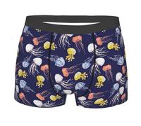 fifbird Herren-Boxershorts, bunte Quallen, Unterwäsche mit elastischem Gürtel, mehrfarbig, M